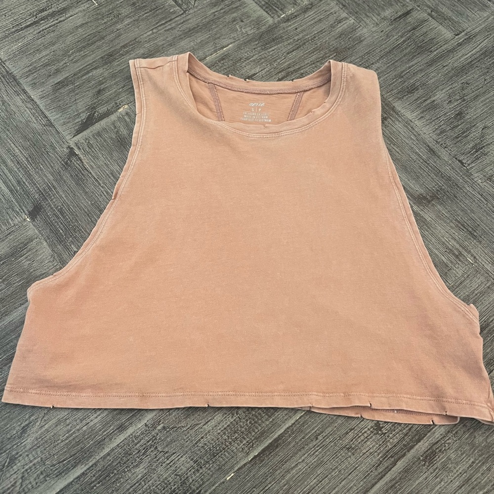 Aerie Tan Sleeveless Crop Top